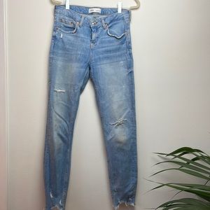 Zara distressed skinny jeans